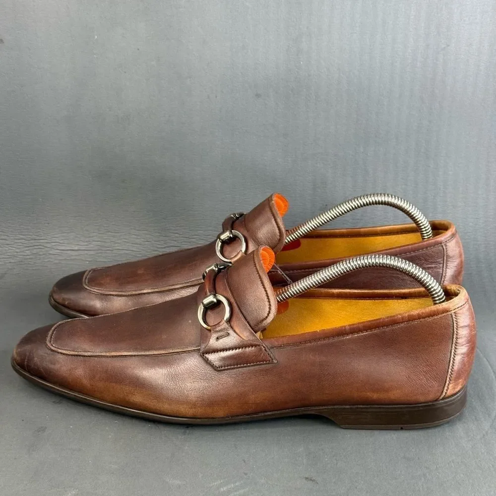 Magnanni brown leather horsebit loafer slip-on shoes men’s size 10
